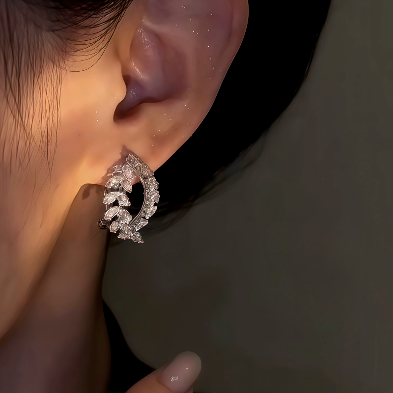 14K Gold-Plated Elegant Zircon Wheat Earrings