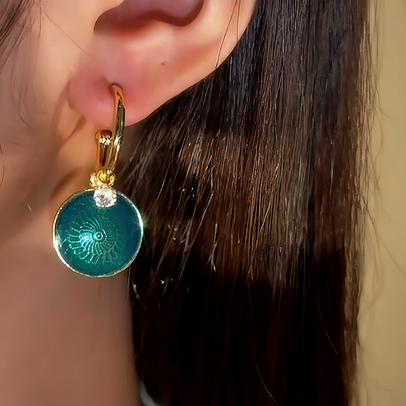 14K Gold-Plated Zircon Oil Drop Earrings