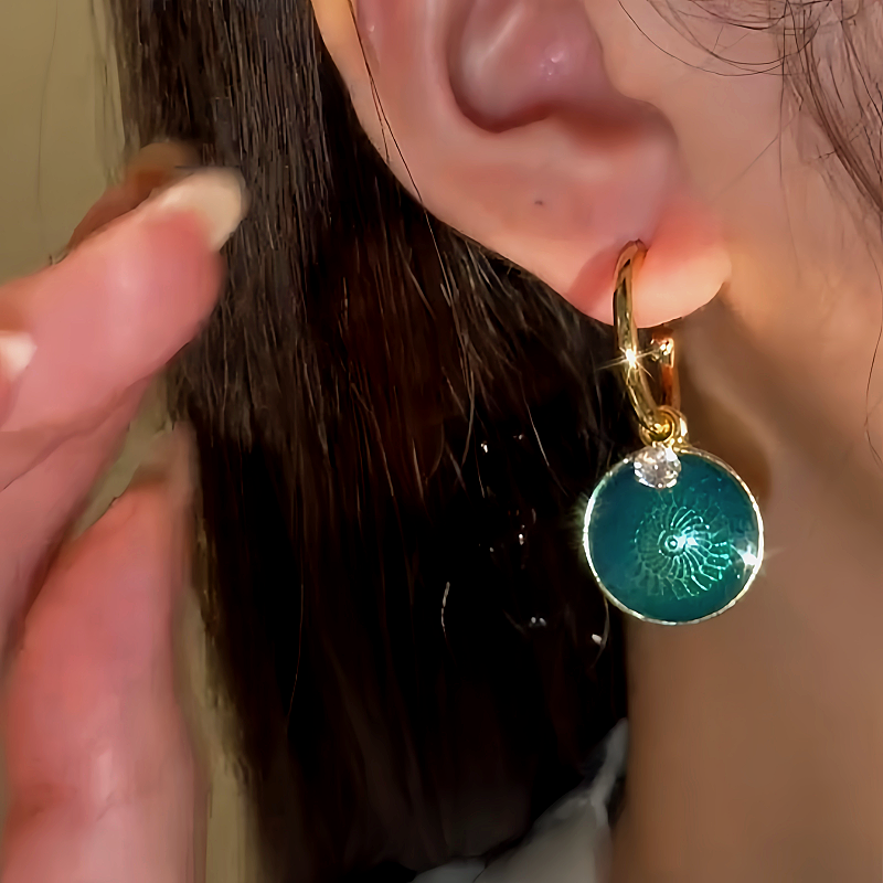 14K Gold-Plated Zircon Oil Drop Earrings