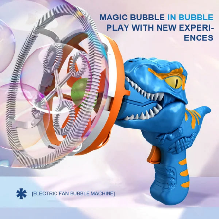 Electric Dinosaur Bubble Machine- Blue