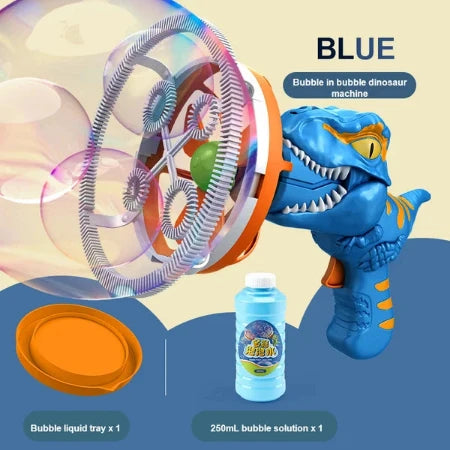 Electric Dinosaur Bubble Machine- Blue