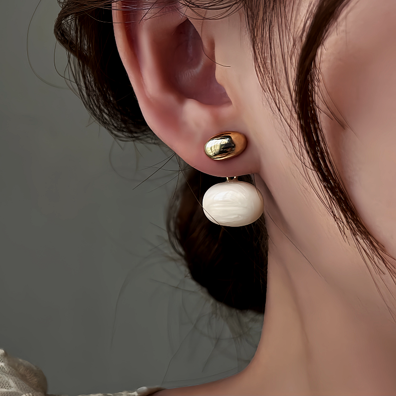 14K Gold-Plated Bean Earrings