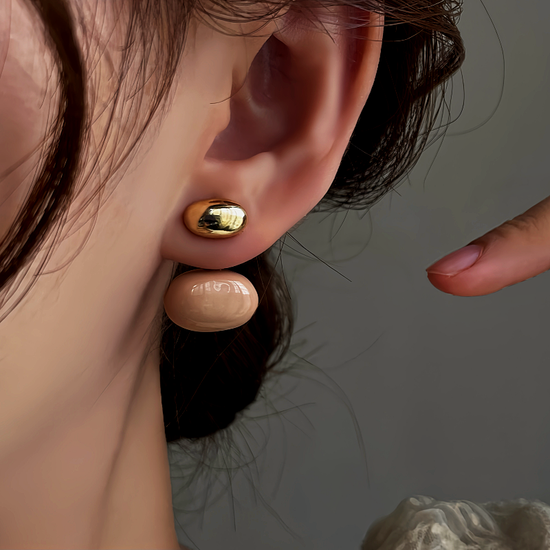 14K Gold-Plated Bean Earrings