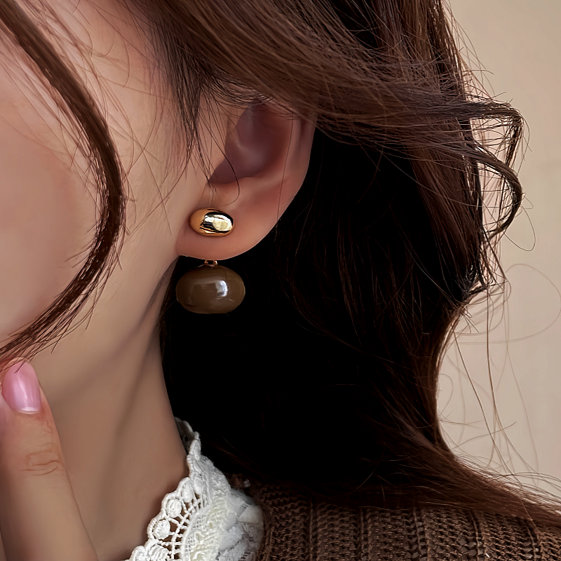 14K Gold-Plated Bean Earrings