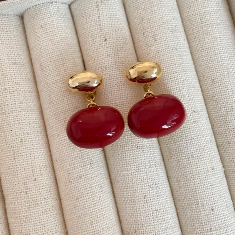 14K Gold-Plated Bean Earrings