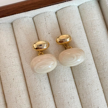 14K Gold-Plated Bean Earrings