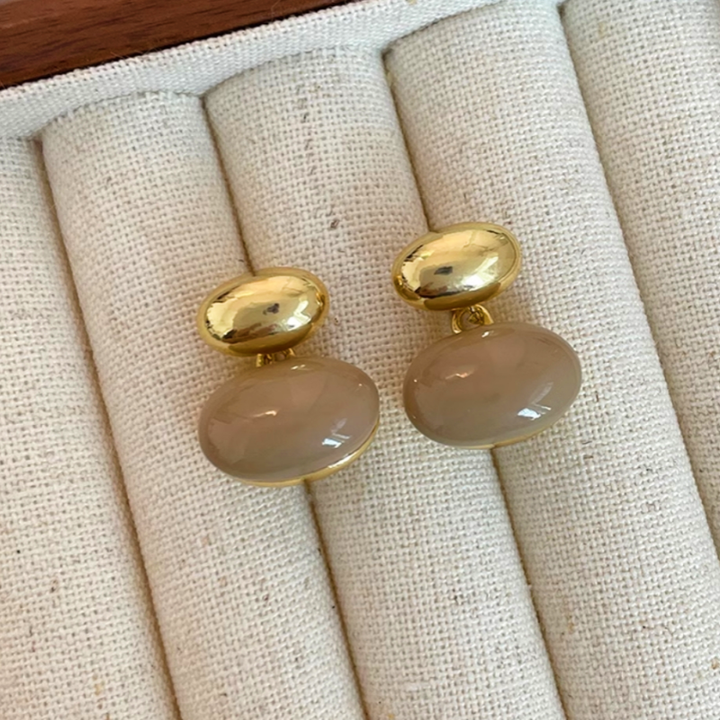 14K Gold-Plated Bean Earrings