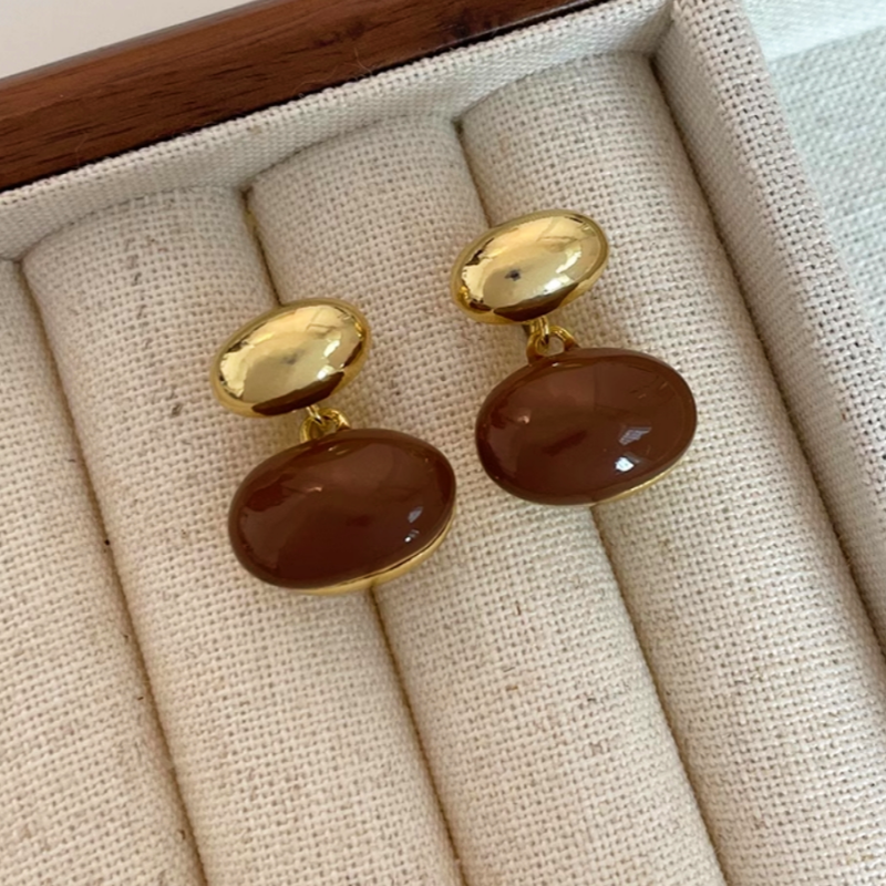 14K Gold-Plated Bean Earrings