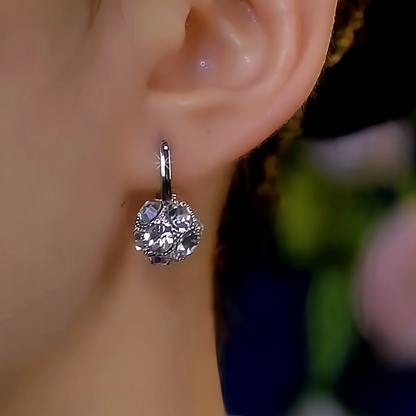 14K Gold-Plated Diamond Ball Earrings