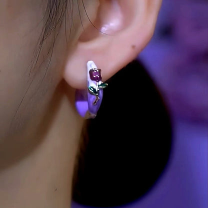 14K Gold-Plated Elegant French Tulip Earrings