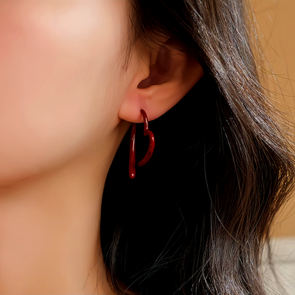 14K Gold-Plated Elegant Oil Drop Heart Earrings