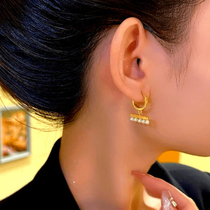 14K Gold-Plated Elegant Pearl Earrings