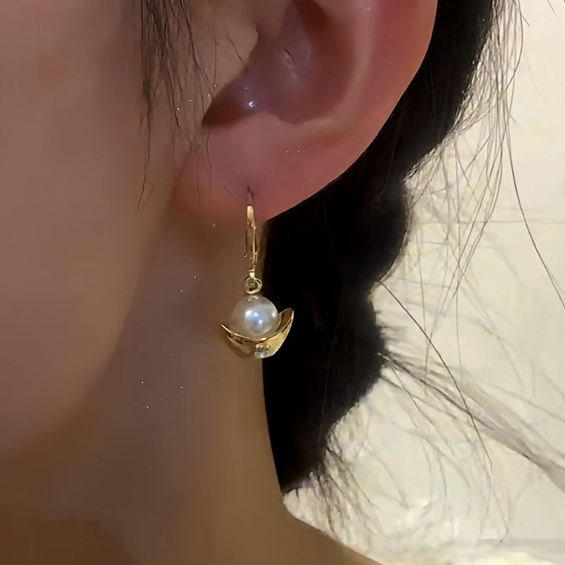 14K Gold-Plated Fortune-Bringing Pearl Ingot Earrings
