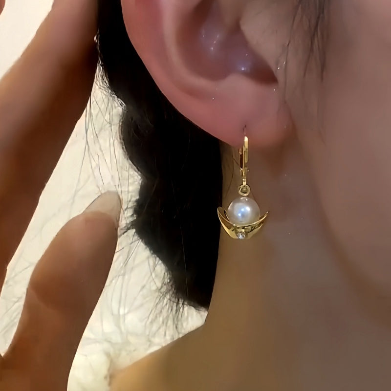 14K Gold-Plated Fortune-Bringing Pearl Ingot Earrings