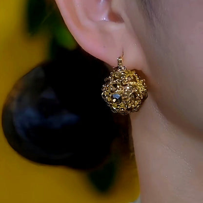 14K Gold-Plated Luxury Diamond Earrings