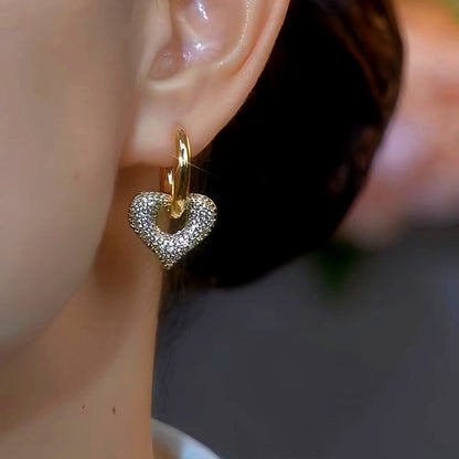 14K Gold-Plated Luxury Heart-Design Earrings