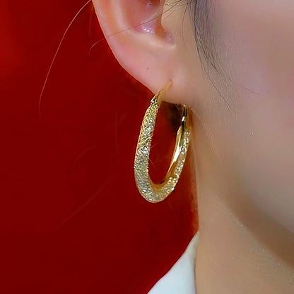 14K Gold-Plated Luxury Hoop Earrings