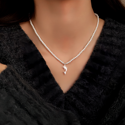 14K Gold-Plated Moonstone Dolphin Pearl Earrings And Necklace Set