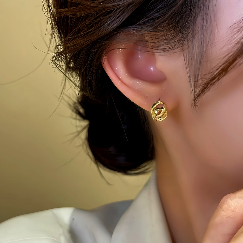 14K Gold-Plated Small Chain Hoop Earrings