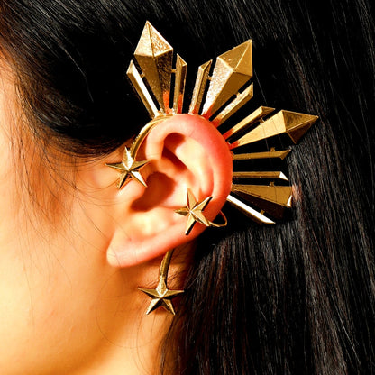 14K Gold-Plated Star Ear Cuffs ( 1 Pair )