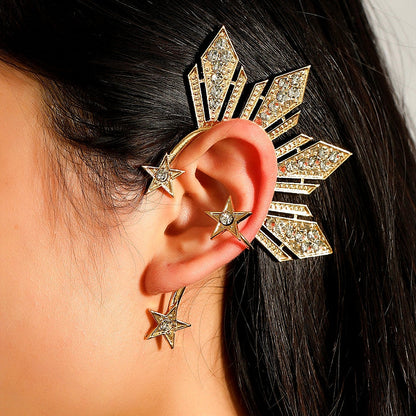 14K Gold-Plated Star Ear Cuffs ( 1 Pair )