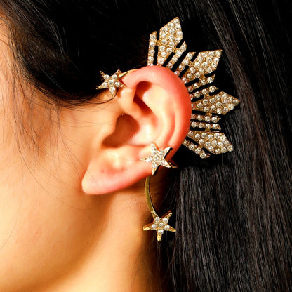 14K Gold-Plated Star Ear Cuffs ( 1 Pair )