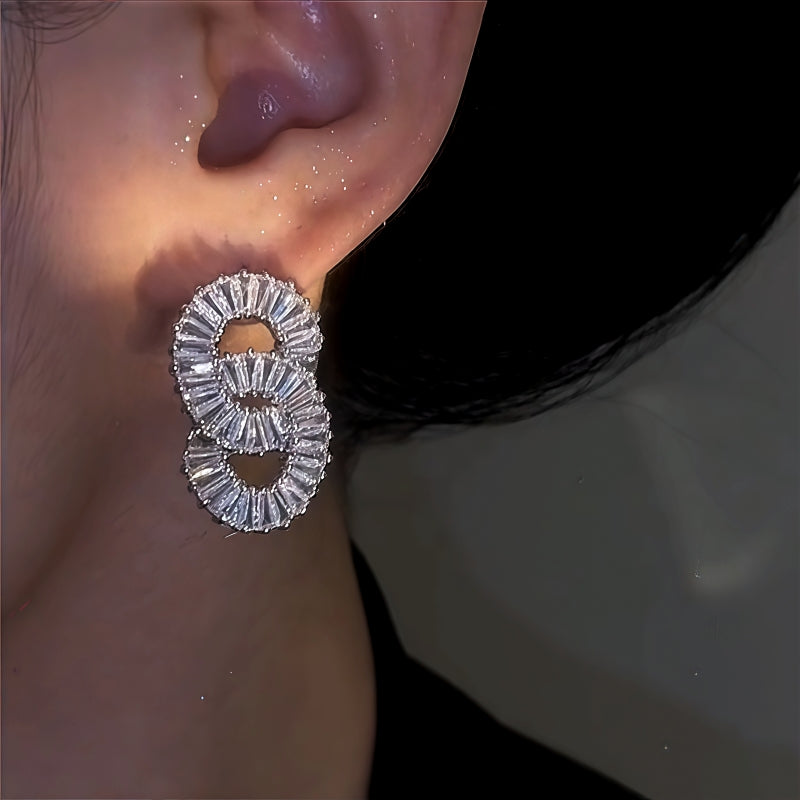 14K Gold-Plated Zircon String Earrings