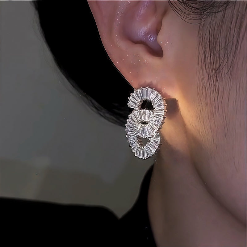 14K Gold-Plated Zircon String Earrings
