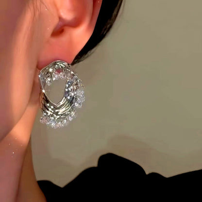 14K Gold-Plated Zircon Tassel Earrings