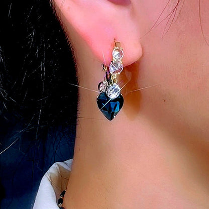 14K Gold-Plated luxury Zircon Heart Earrings