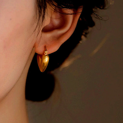 14K Gold-plated Elegant Heart-Design Earrings