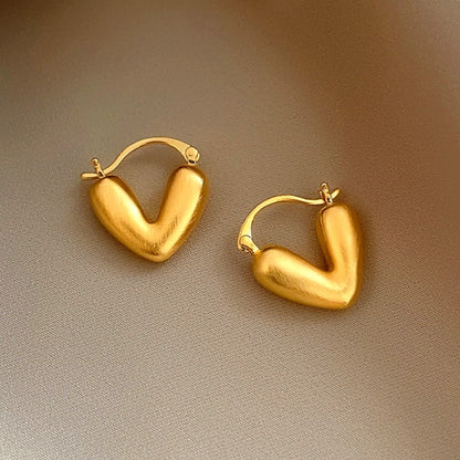 14K Gold-plated Elegant Heart-Design Earrings