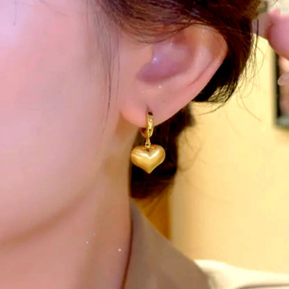 14K Gold-plated Heart-Design Earrings