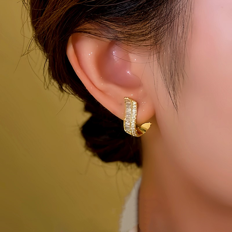14K Gold-plated Zircon Bead Tassel Earrings