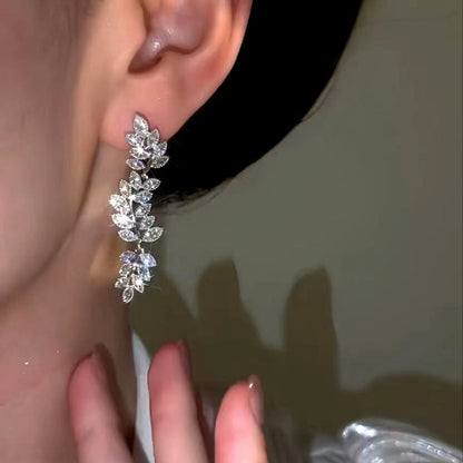 14K Gold-Plated Luxury Zircon Wheat Earrings