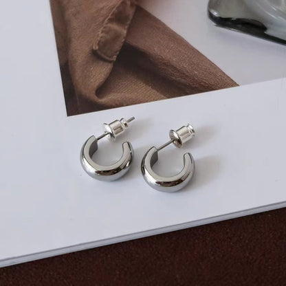 18K Gold-Plated C-Shaped Earrings