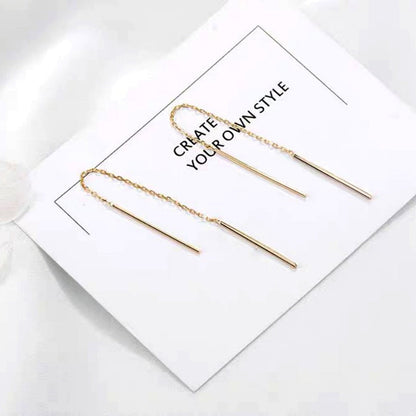 18K Gold Plated Chain Tassel Long Earrings
