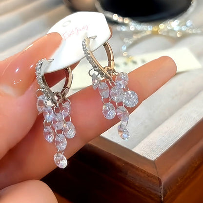 Silver Post Zircon Diamond Earrings