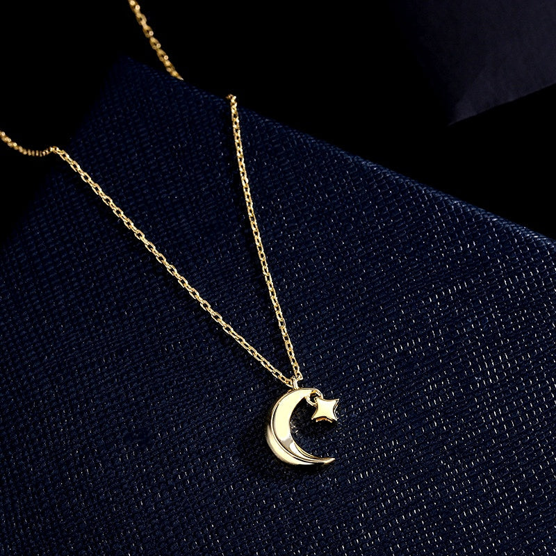 Sterling Silve Star And Moon Necklace