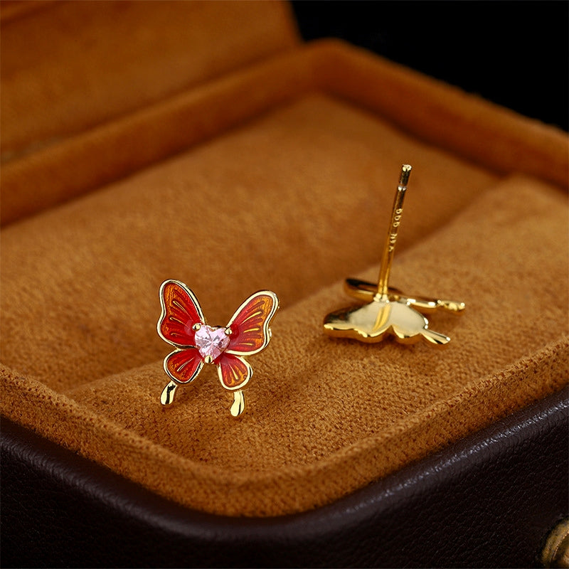 Sterling Silver Butterfly Stud Earrings