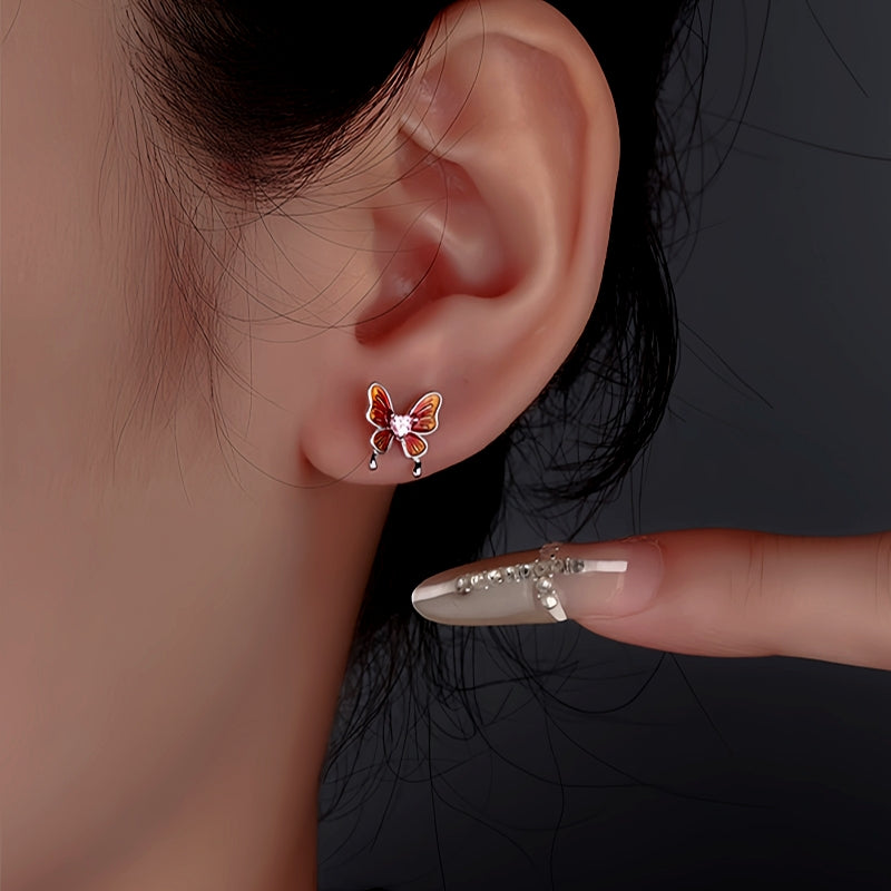 Sterling Silver Butterfly Stud Earrings