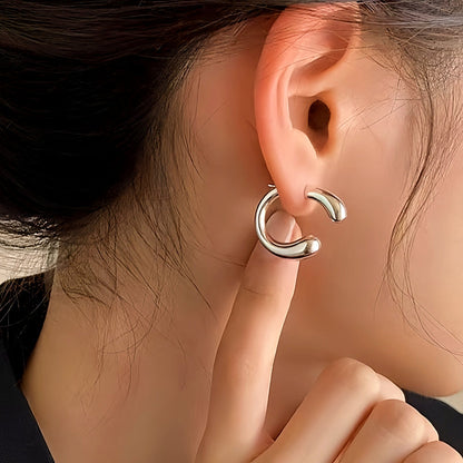 Sterling Silver C-Shaped Earrings