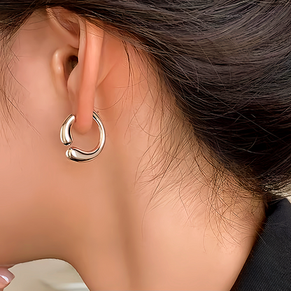 Sterling Silver C-Shaped Earrings