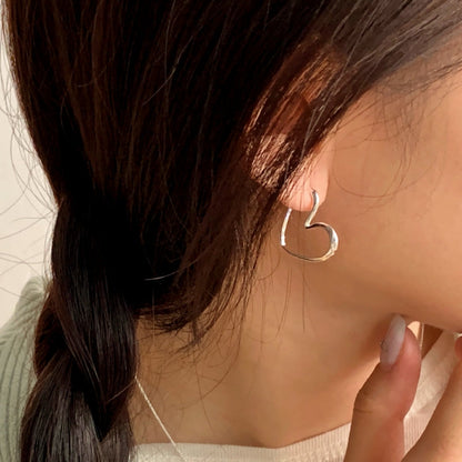 Sterling Silver Elegant Heart-Design Earrings