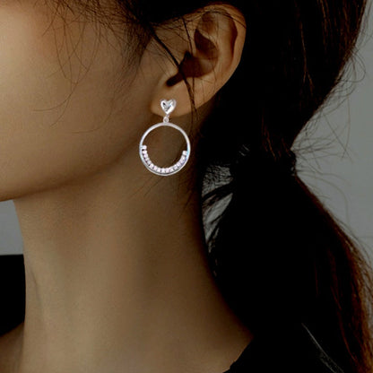 Sterling Silver Heart-Design Earrings