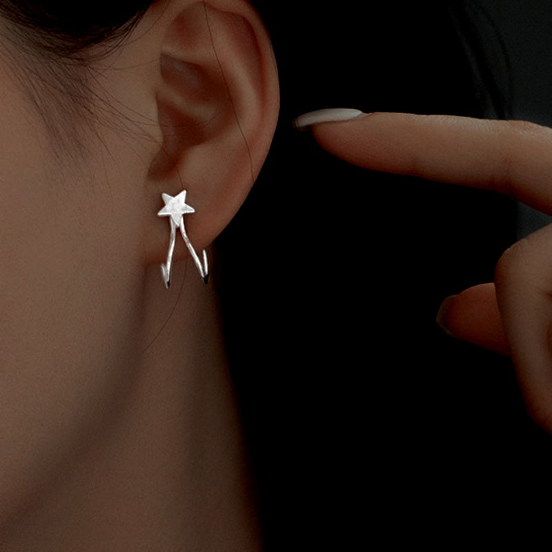 Sterling Silver Star Ear Clips ( 1 Pair )