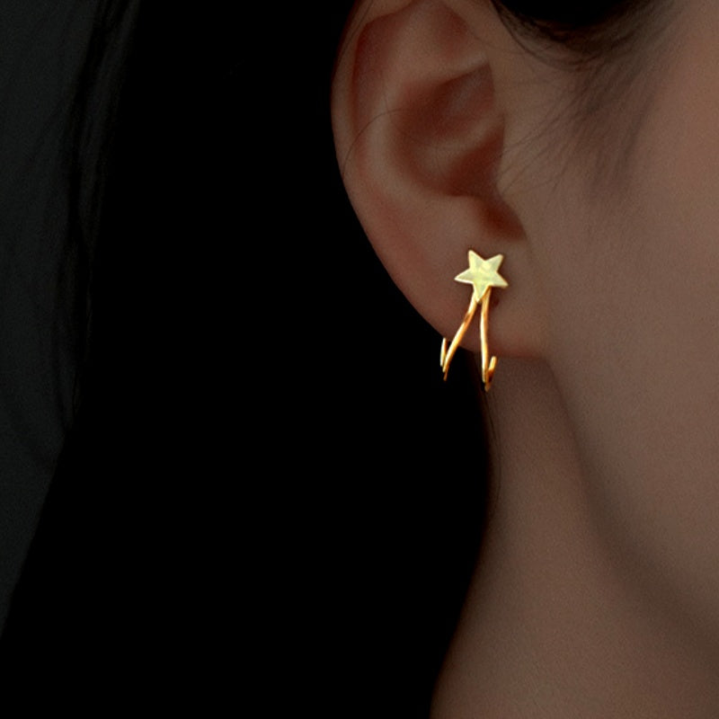 Sterling Silver Star Ear Clips ( 1 Pair )