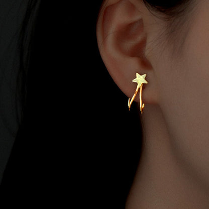 Sterling Silver Star Ear Clips ( 1 Pair )