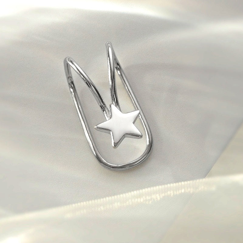 Sterling Silver Star Ear Clips ( 1 Pair )
