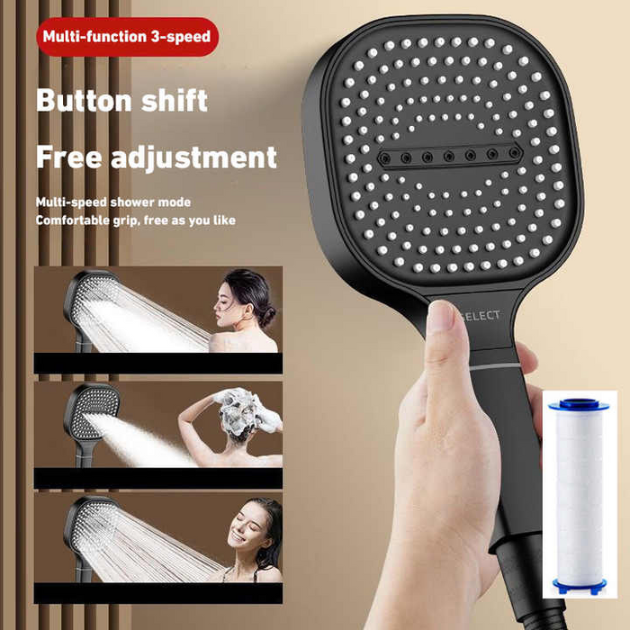 8 Speed Oversized Panel Pressurized Shower Head